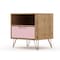 Manhattan Comfort Rockefeller 1.0 Nightstand, Nature and Rose Pink 101GMC6 - alternate 6